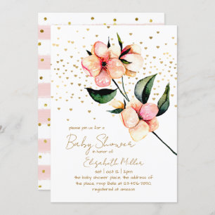 Lovely Watercolor Flower Baby Shower Invitation