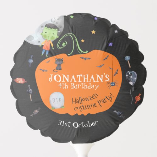 Lovely Watercolor Halloween Kids Costume Party Balloon