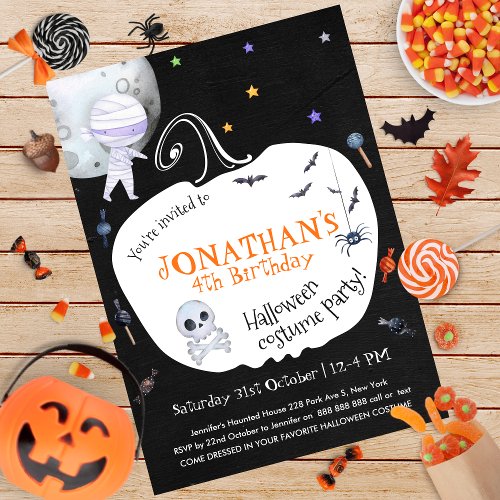 Lovely Watercolor Halloween Kids Costume Party Invitation