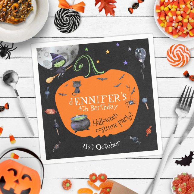 Lovely Watercolor Halloween Kids Costume Party Napkins (Creator Uploaded)