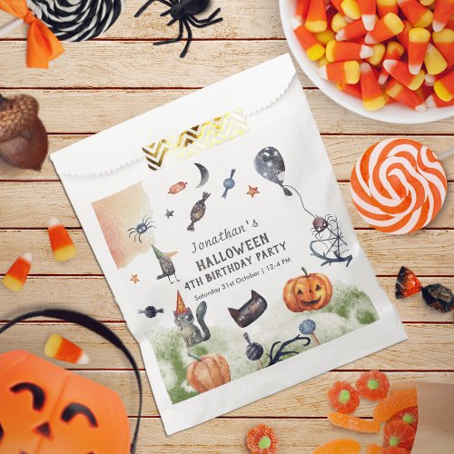 Lovely Watercolor Kids Birthday Halloween Favor Bag