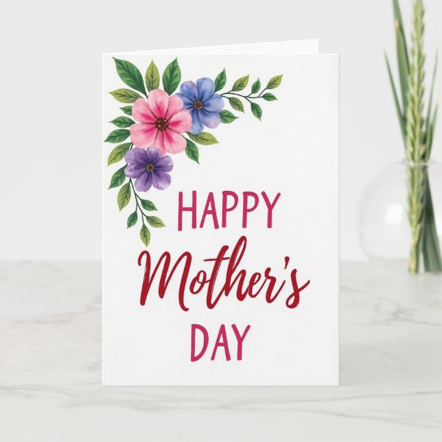 Lovely Watercolor Mother Card (Front)