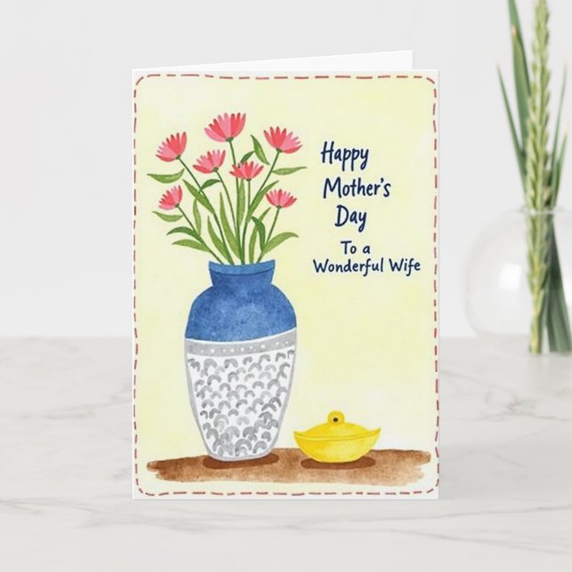 Lovely Watercolor Mothers Card (Front)