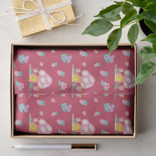 Lovely watercolor Mushroom flowers red  Tissue Paper