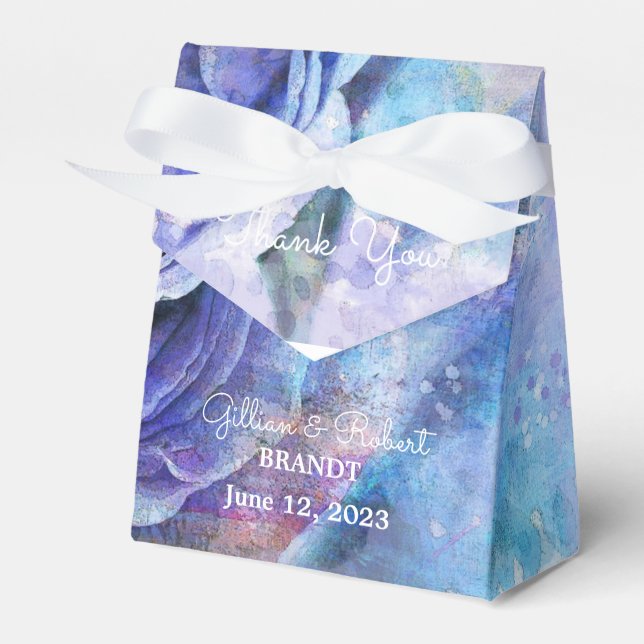 Lovely Watercolor Rose Favor Boxes (Front Side)