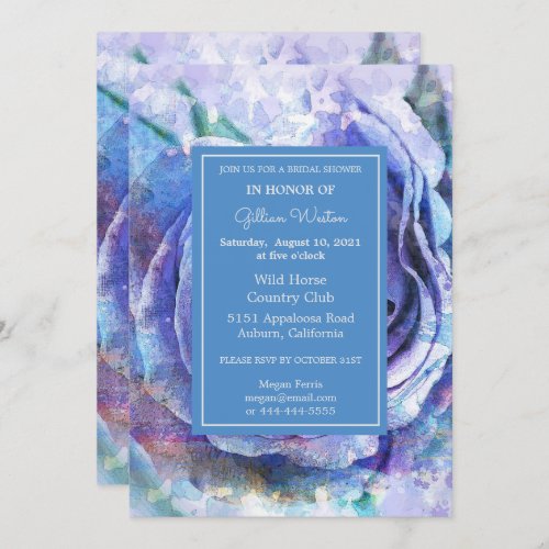 Lovely Watercolor Rose Invitation