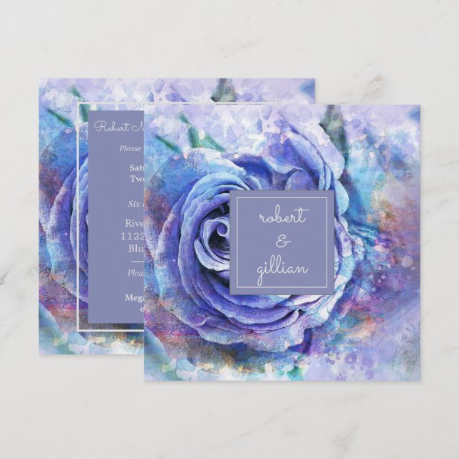 Lovely Watercolor Rose Invitation (Front/Back)