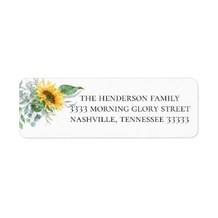 Lovely Watercolor Sunflower Label