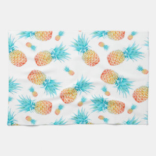 Lovely Watercolor Tropical Fruit Pineapple Pattern Kitchen Towel