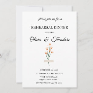Lovely Watercolor Wildflower Rehearsal Dinner Invitation