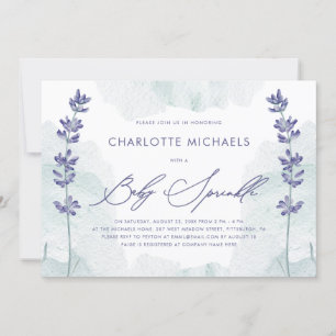 Lovely Watercolor with Pretty Script Baby Sprinkle Invitation