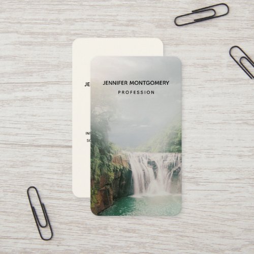 Lovely Waterfall in a Mountain Forest Business Card