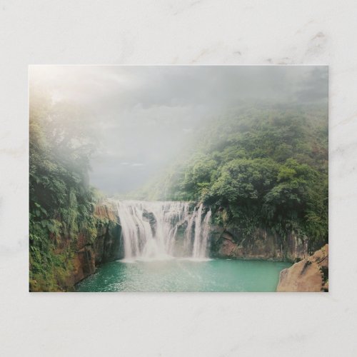 Lovely Waterfall in a Mountain Forest Postcard
