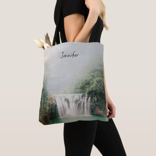 Lovely Waterfall in a Mountain Forest Tote Bag