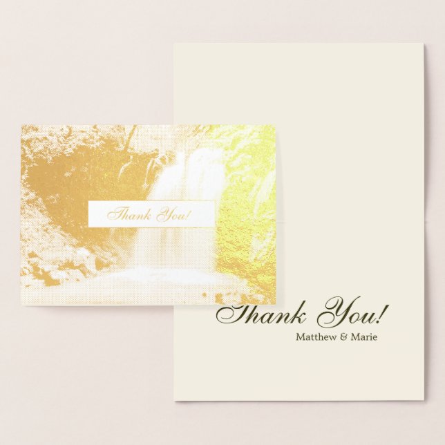 Lovely Waterfall Thank You Foil Card (Display)