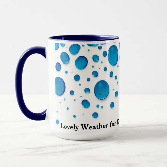 Lovely Weather For Ducks Funny Rainy Day Mug (Left)