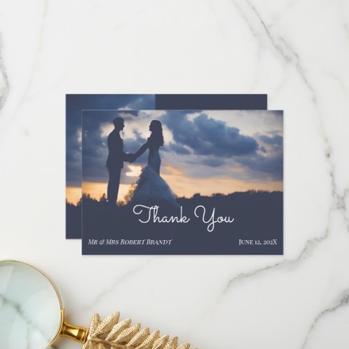 Lovely Wedding Photo Thank You Card