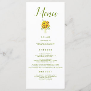 Lovely Wedding Sunflower Menu