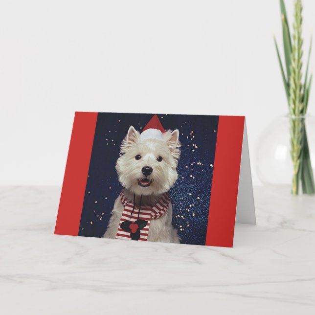 Lovely Westie Christmas-Themed Card (Front)
