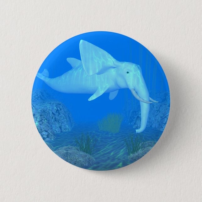 Lovely Whale Elephant Hybrid Button (Front)