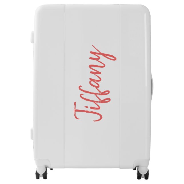 Lovely White and Coral Luggage (Front)