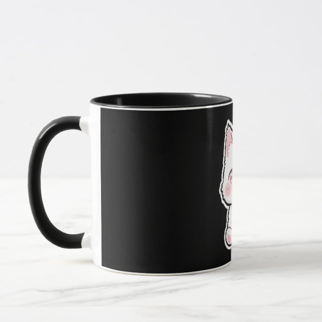 Lovely White Cat Mug (Left)