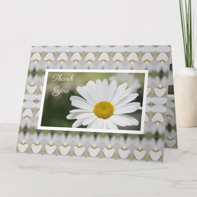 Lovely White Daisy Card (Front)