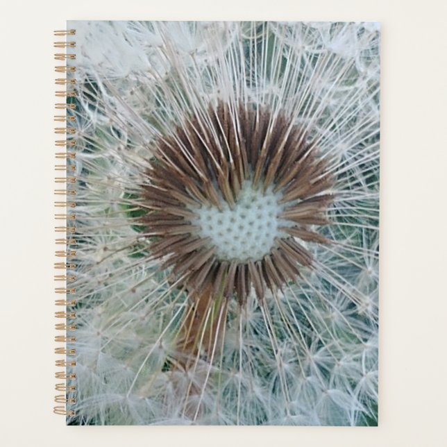 Lovely White Dandelion Planner (Front)