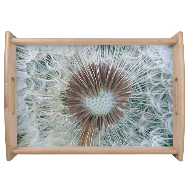 Lovely White Dandelion Serving Tray (Front)