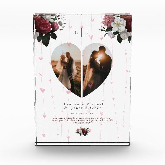 Lovely White Heart Shaped Photo collage For Couple (Front)