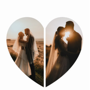 Lovely White Heart Shaped Photo Custom For her him Cutout