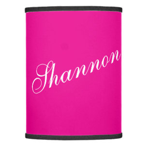 Lovely White Letters with Dark Fuchsia: Lamp Shade