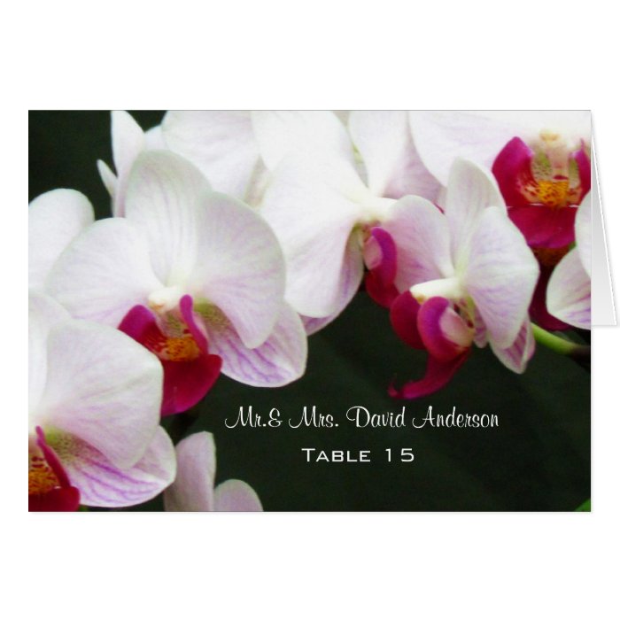 Lovely White Orchids Wedding Place Card