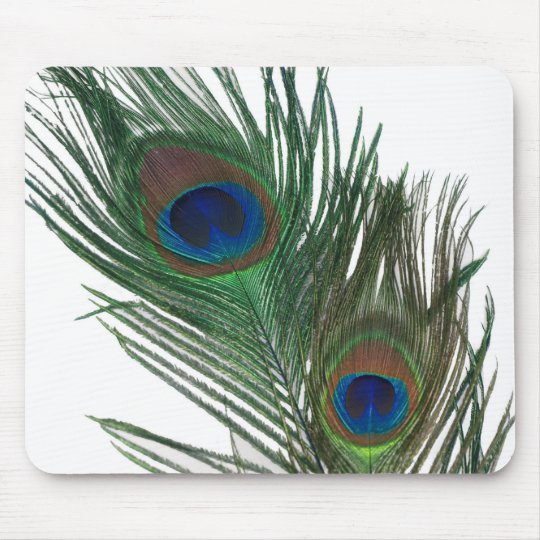 Lovely White Peacock Feather Mouse Pad | Zazzle.com