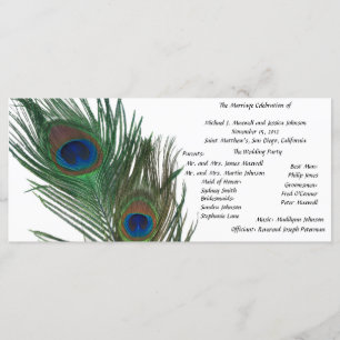 Lovely White Peacock Wedding Program