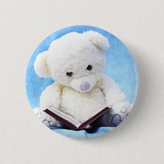 Lovely White Teddy Bear Read Book Button