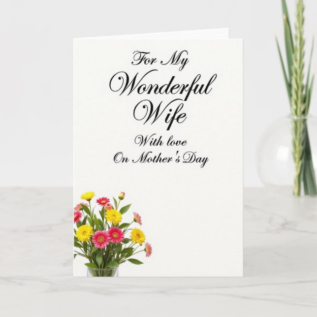 Lovely Wife Day Bouquet Card (Front)