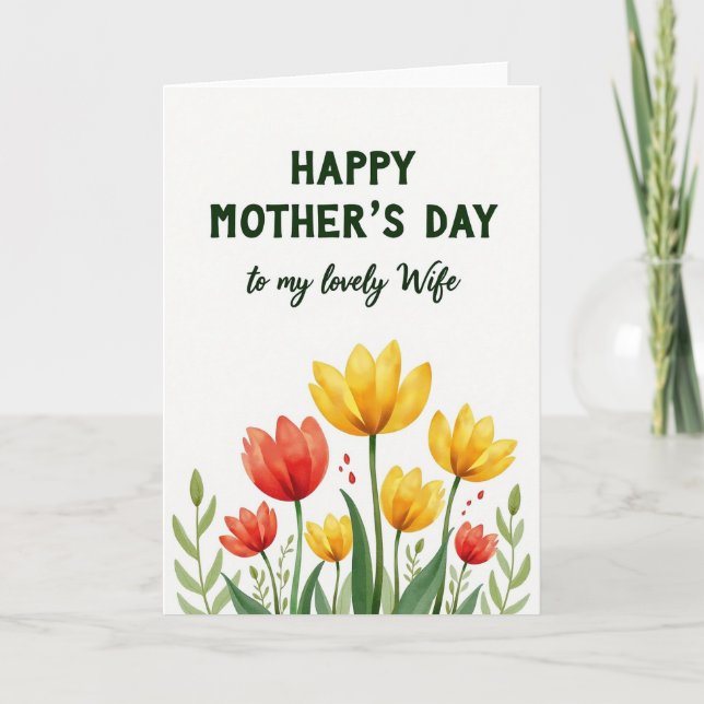 Lovely Wife Emerald Message Card (Front)