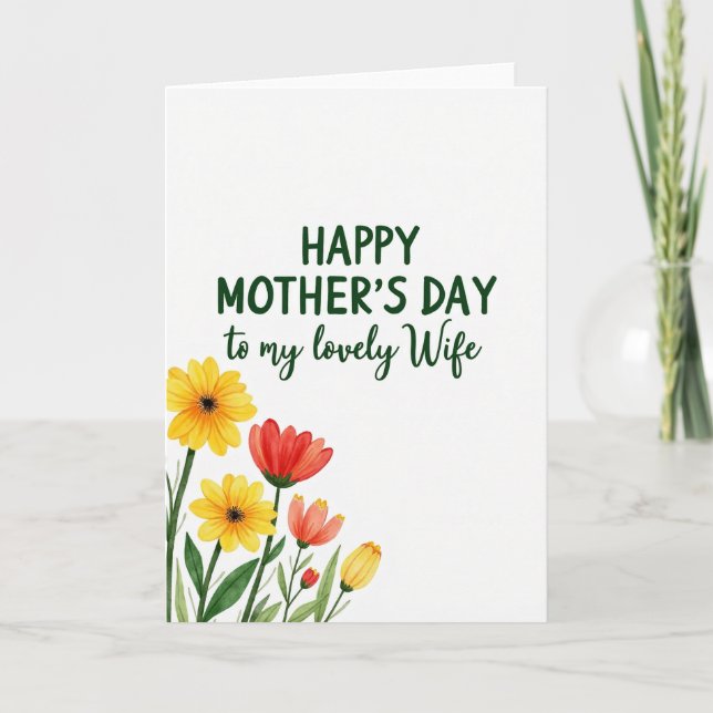Lovely Wife Floral Tribute Card (Front)