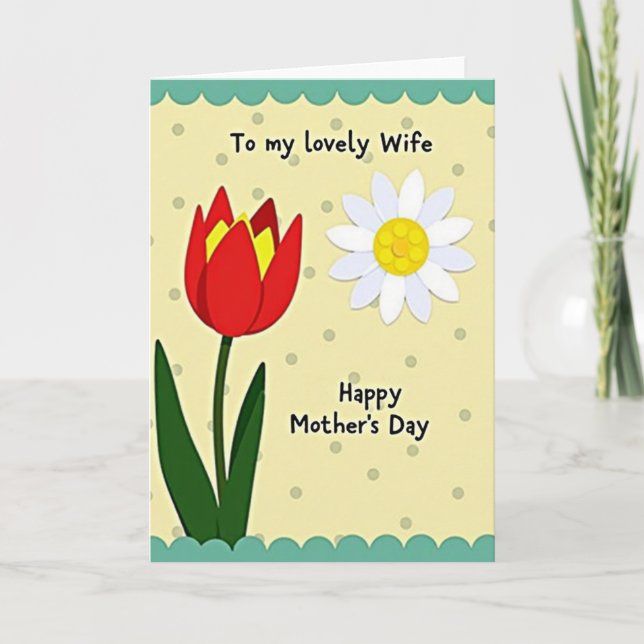 Lovely Wife Mothers Day Art Card (Front)