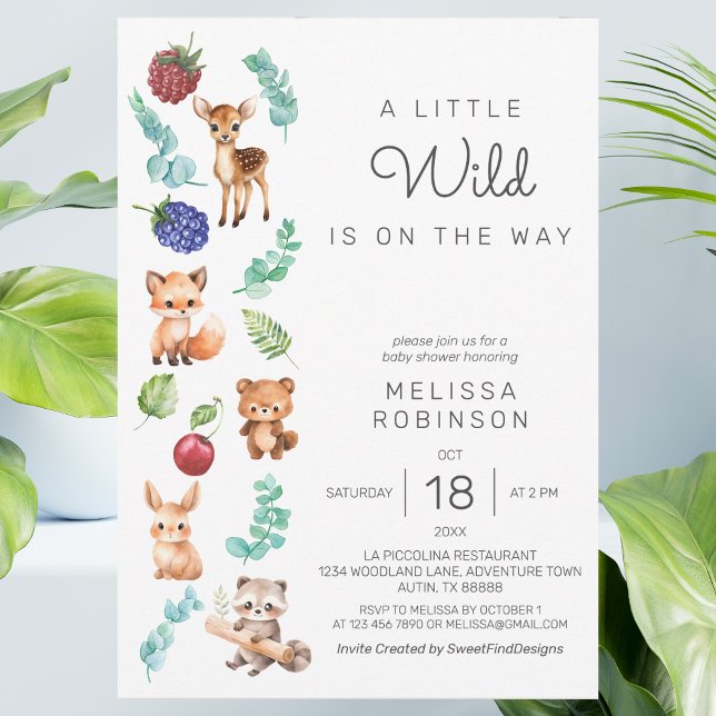 Lovely Wild Forest Baby Boy Shower Invitation (Lovely Wild Forest Baby Boy Shower Invitation)