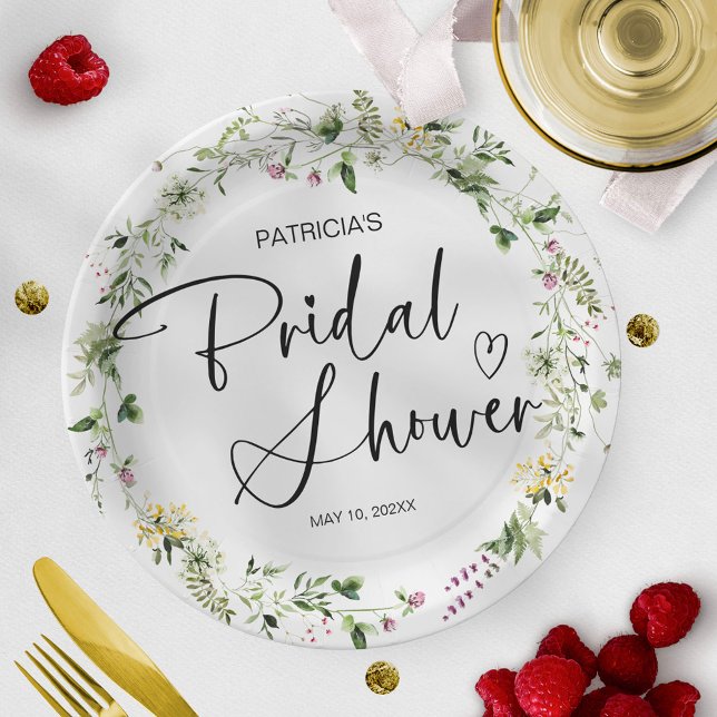Lovely Wildflower Bridal Shower Paper Plates (Creator Uploaded)