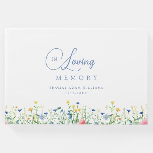 Lovely wildflower In Loving Memory funeral Guest Book