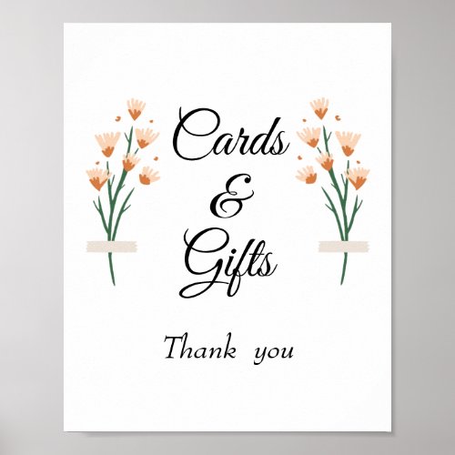 Lovely Wildflower Wedding Card Gift Sign