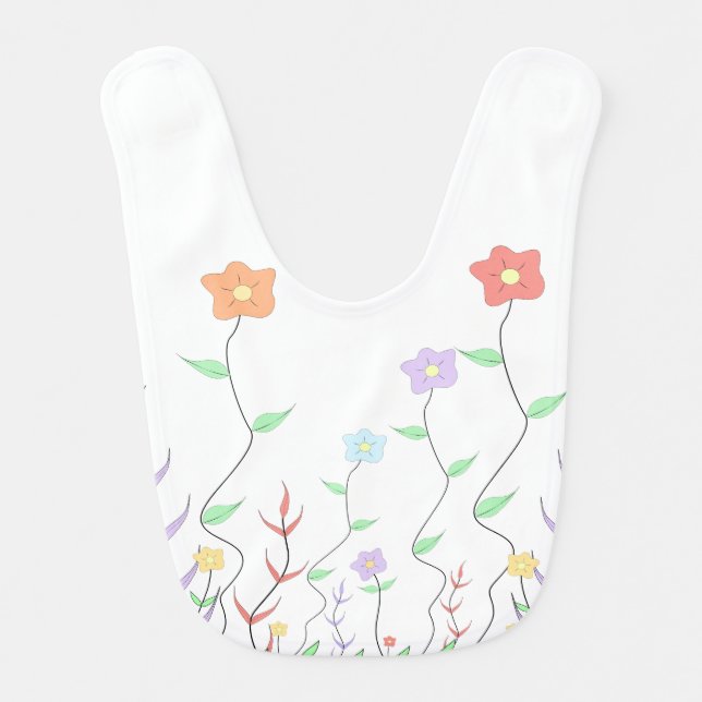 Lovely Wildflowers | Cute Baby Bib (Front)