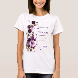 Lovely Wildflowers Embroidered Tshirt,Dark Green D T-Shirt