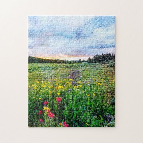 Lovely Wildflowers Field Nature Landscape Jigsaw Puzzle