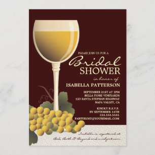 Lovely Wine & Grapes Bridal Shower Invitation