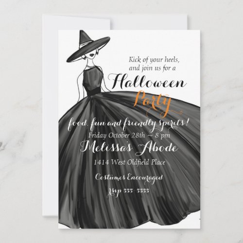 Lovely Witch Halloween Invitation