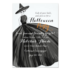 Lovely Witch Halloween Invitation